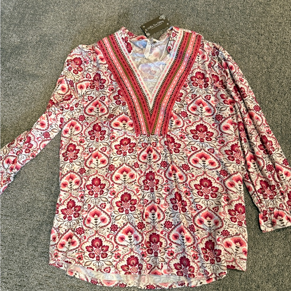 Matilda Jane Pink and Red Floral Blouse